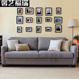 馨艺福瑞三人位沙发小户型客厅组合实木软包布艺设计师样板间家具
