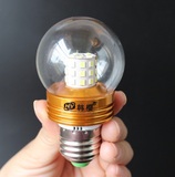 超高亮LED灯泡3W/5W led球泡灯泡透明节能E27螺口贴片 LED光源E14
