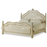 美式复古做旧白色实木床法式乡村公主床 欧式简约1.5 1.8米双人床