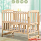 婴儿床实木双层无漆摇篮床宝宝童床可侧翻加长变书桌多省包邮
