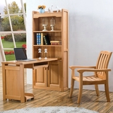 榉木家具 全实木转角书桌电脑桌书柜书架组合书台 S02#