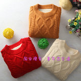 韩国代购秋冬儿童毛衣针织衫男女童婴儿宝宝加绒加厚纯色线衣开衫