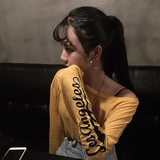 韩国ulzzang夏季女装原宿字母宽松长袖T恤罩衫薄款上衣防晒衣学生