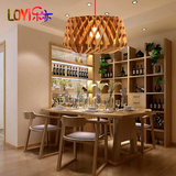 北欧现代日式复古艺术创意个性灯具餐厅客厅简约实木蜂巢木艺吊灯