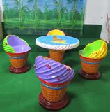 特色玻璃钢创意坐椅子桌子凳子实用冰淇淋雕塑景观装饰品摆件