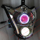 比亚乔罗宾逊150-8摩托车双光透镜天使眼恶魔眼氙气大灯改装鱼眼