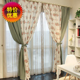 外贸原单纯棉混纺田园花卉系列欧式美式乡村客厅卧室儿童窗帘成品