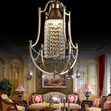 法式美式复古铁艺吊灯小户型客厅灯餐厅卧室过道楼梯间蜡烛水晶灯