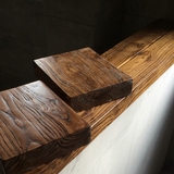 老榆木家用吧台实木板定制原木板桌面板台面松木大板木餐桌面定做
