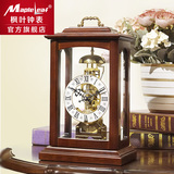 枫叶机械座钟中式大号实木台钟客厅钟表创意简约机械座钟仿古摆件