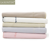LaSuntin云端轻磨毛纯色贡缎床单单件纯棉单双人被单1.8m床夏季