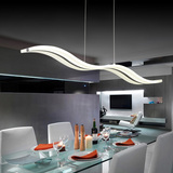 led创意餐厅灯具鱼线现代简约吧台艺术波浪型办公室咖啡厅吊灯饰
