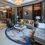 欧式美式中式样板间圆形地毯客厅茶几沙发 卧室床边手工地毯定制
