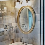 欧式镜子化妆镜壁挂美式乡村椭圆镜浴室防水防雾镜卫生间镜子特价