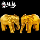 普生缘风水纯铜大象摆件吸水象招财铜象助事业工艺品开业礼品