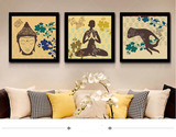 印度瑜伽馆有框装饰画莲花菩提树下佛像禅意玄关挂壁画摆设装饰品