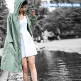 时尚日本成人雨衣雨披 风衣式简约防雨女士外套 超轻一甩干雨具女