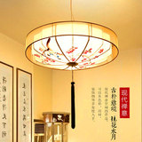 现代新中式羊皮手绘国画吊灯茶楼餐厅客厅过道酒店玄关创意灯具