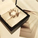 S925纯银戒指大皇冠三角开口戒指个性简约食指指环创意生日礼物