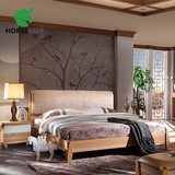 北欧简约现代实木床婚床1.5米1.8米双人床储物箱气动高箱床排骨架