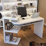 宜家旋转电脑桌家用台式办公桌书桌书架组合卧室转角电脑桌创意