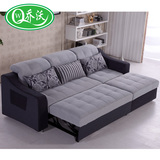 乔沃多功能折叠沙发床小户型布艺推拉两用转角沙发可调节靠头沙发