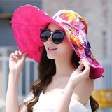 帽子女夏天出游渡假防晒沙滩帽大檐沿帽遮阳帽户外防紫外线太阳帽