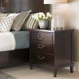 美式实木家具卧室床头柜定制 简约现代时尚三抽屉床边柜 桦木柜子
