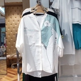 Bird Peace女装2016新款夏季雪纺上衣A1CA62503C0 彩色纹样衬衫