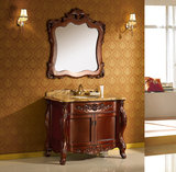 安华欧式浴室柜落地红橡木组合实木洗手台组合洗漱台卫浴柜正品