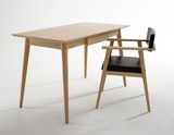 进口美国白橡木书桌日式简约书房家具全实木电脑桌现代家具定制