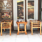 实木沙发碳化户外桌椅组合防腐木饭店公园客厅餐厅桌椅配套新款