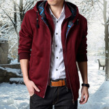 冬季保暖男士外套韩版修身青年学生纯棉夹克男加绒加厚加大码外穿