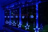 LED彩灯串星星窗帘灯 窗户橱窗店面室内装饰灯 婚房布置夜景灯3米
