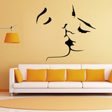 墙纸墙贴创意浪漫温馨情侣爱情亲吻人物墙壁装饰贴画卧室影楼酒吧