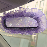 慧变 紫韵车内后视镜套 女性蕾丝汽车用品 紫色蕾丝倒车镜套
