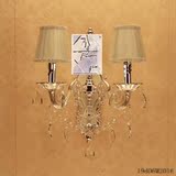 银色双头客厅水晶壁灯 卧室 书房欧式蜡烛壁灯 过道 走廊壁灯