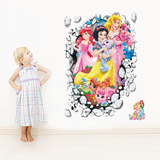3D立体环保贴纸墙贴 儿童房卧室幼儿园卡通房间装饰贴画 白雪公主