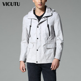 VICUTU/威可多男士春款时尚风衣 商务简洁百搭外套VBS14142242