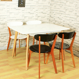 小户型全橡木餐桌 美式欧式实木家具 长方形实木餐台阳台休闲桌椅
