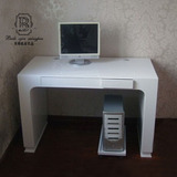 厂家直销iphone白色亮光烤漆电脑桌台式创意一体电脑桌家用写字台