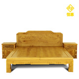 红木古典家具金丝楠木家具床1.8米中式双人高低实木床厂家直销