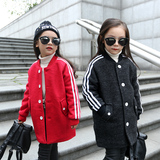男童女童韩版外套 童装秋冬装新款加厚中长款棒球服风衣儿童