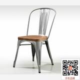 美式复古餐椅子铁艺沙发软垫凳子休闲吧奶茶店咖啡厅桌椅组合实木