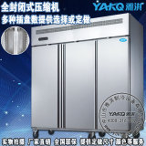 雅淇冷藏冷冻厨房工作台豪华立式不锈钢箱体插盘柜