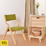 木の府家用实木餐椅 布艺餐椅简约可拆洗可折叠时尚椅靠背椅子