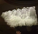 酒店大堂非标水晶工程灯订制做梅花管长方形吸顶灯大型酒店工程灯