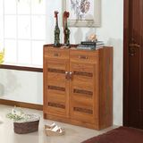 特价简约新款组装实木色宜家大容量超薄储物柜门厅柜免漆木质鞋柜