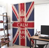 卧室 布艺门帘 英国国旗 窗帘隔断帘子定制 定做图片logo帘包邮