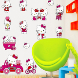 儿童房墙贴KT猫卡通贴画幼儿园教室装饰画客厅背景墙壁可移除贴纸